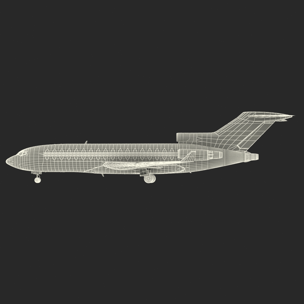 3D Boeing 727 100 Private Air France model