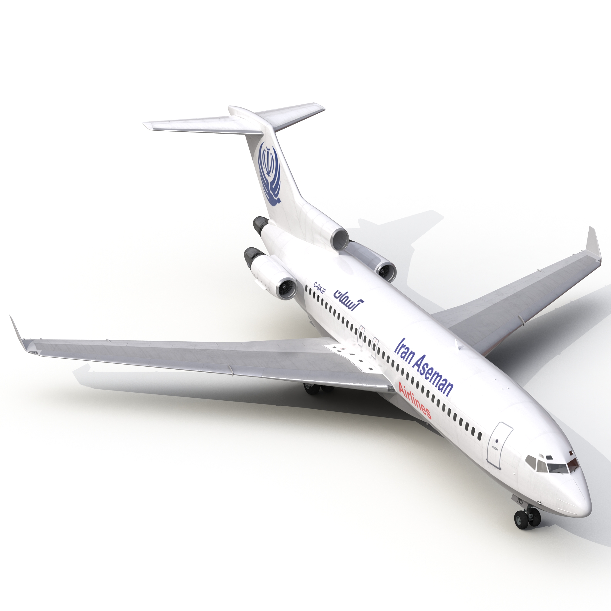 3D Boeing 727 100 Private Iran Aseman Airlines model