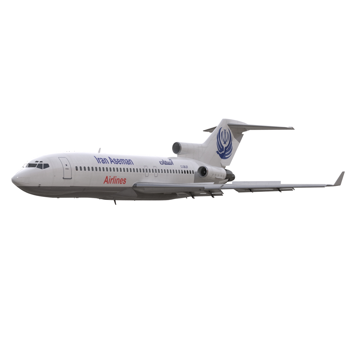 3D Boeing 727 100 Private Iran Aseman Airlines model