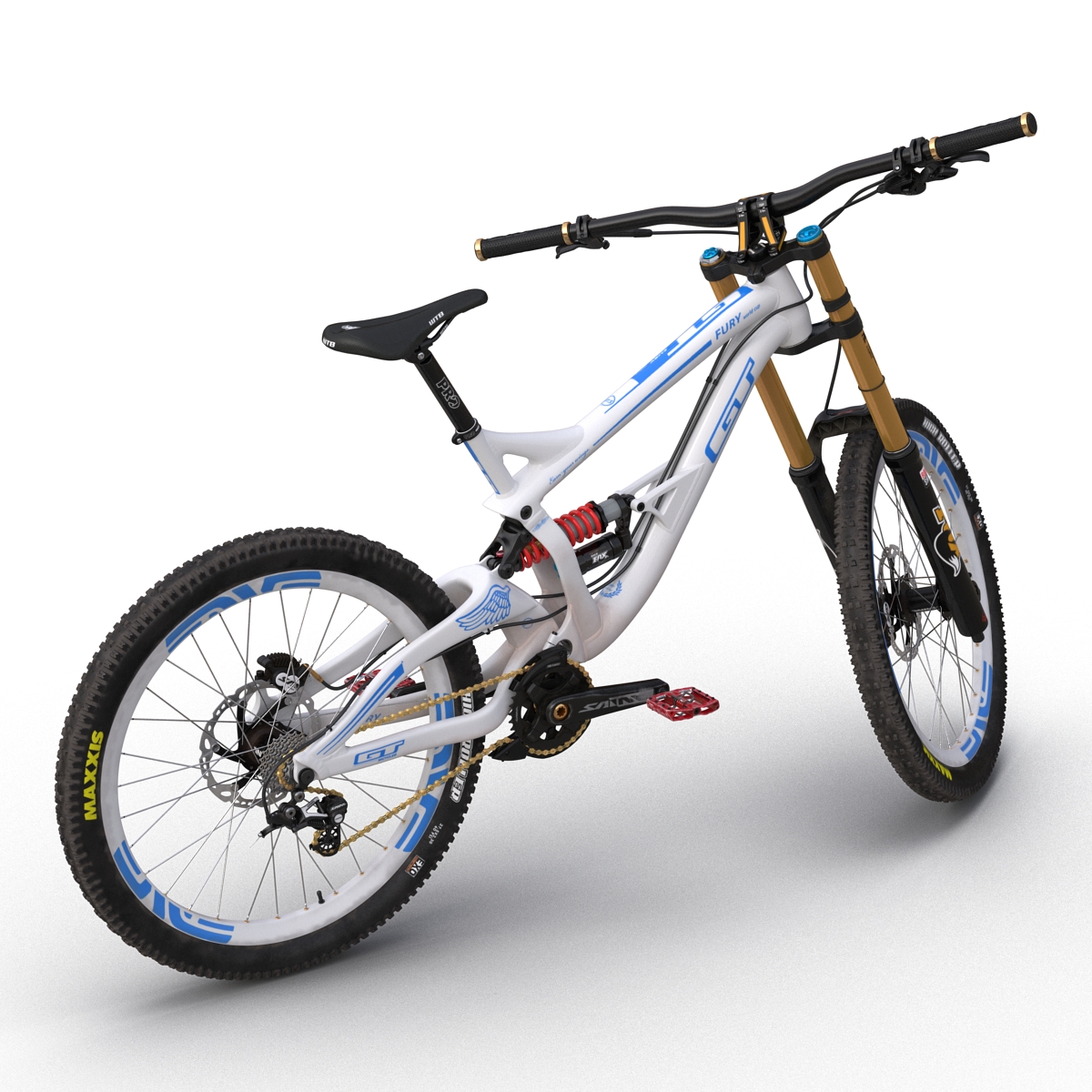 Mountain Bike GT Fury White Rigged 3D model