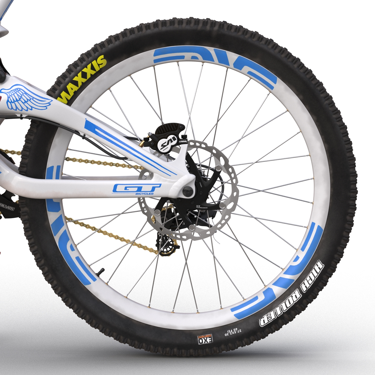 Mountain Bike GT Fury White Rigged 3D model