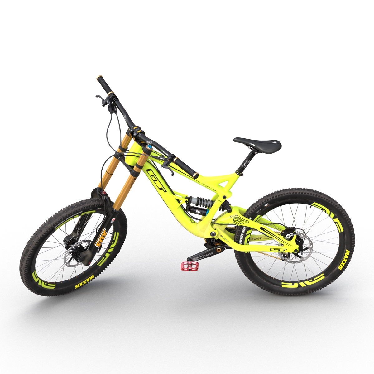 Mountain Bike GT Fury Green Rigged 3D model