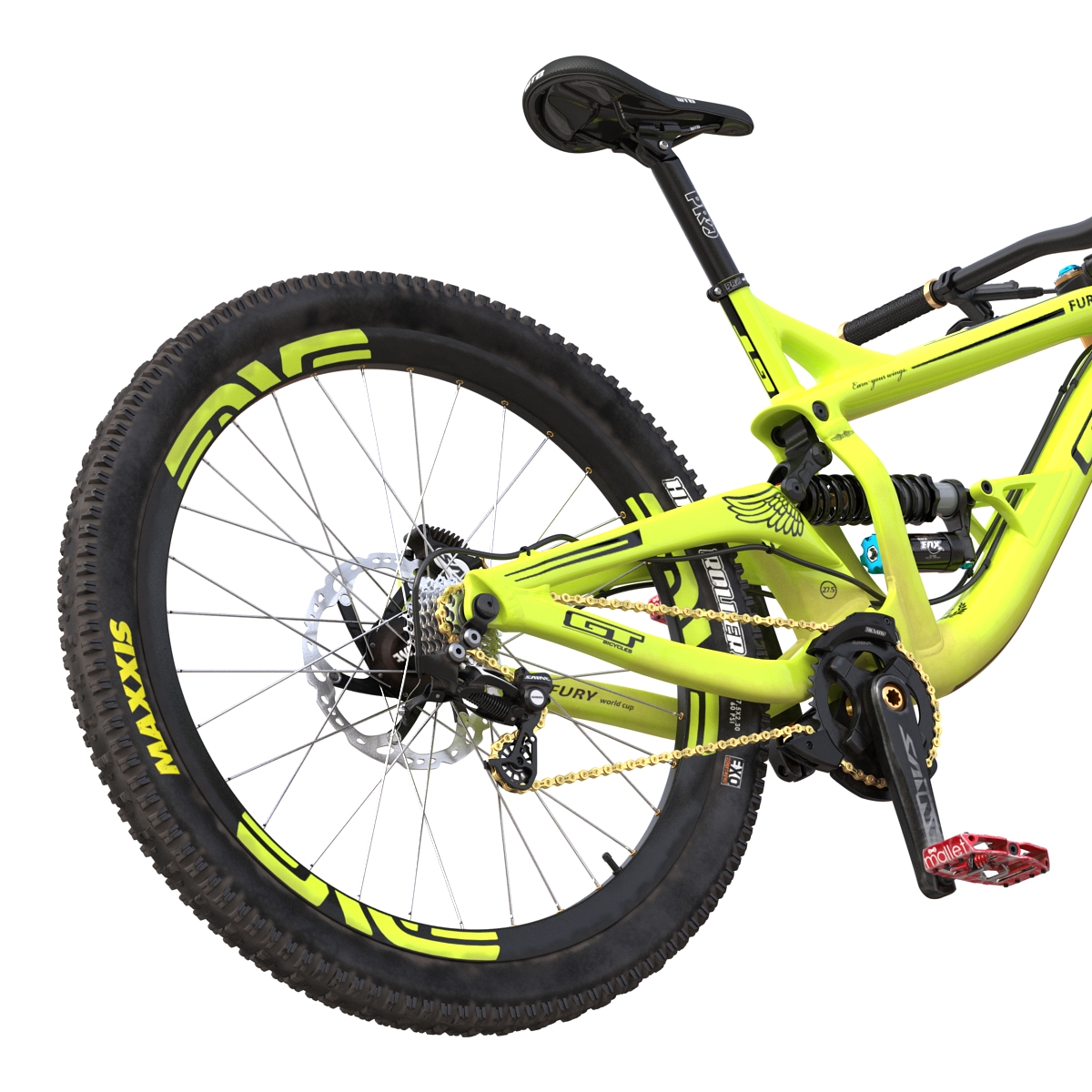 Mountain Bike GT Fury Green Rigged 3D model