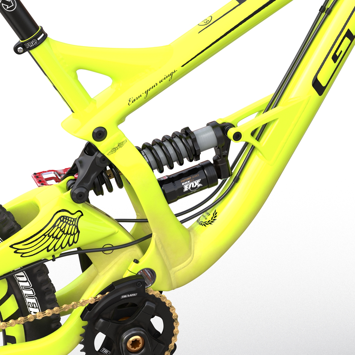 Mountain Bike GT Fury Green Rigged 3D model