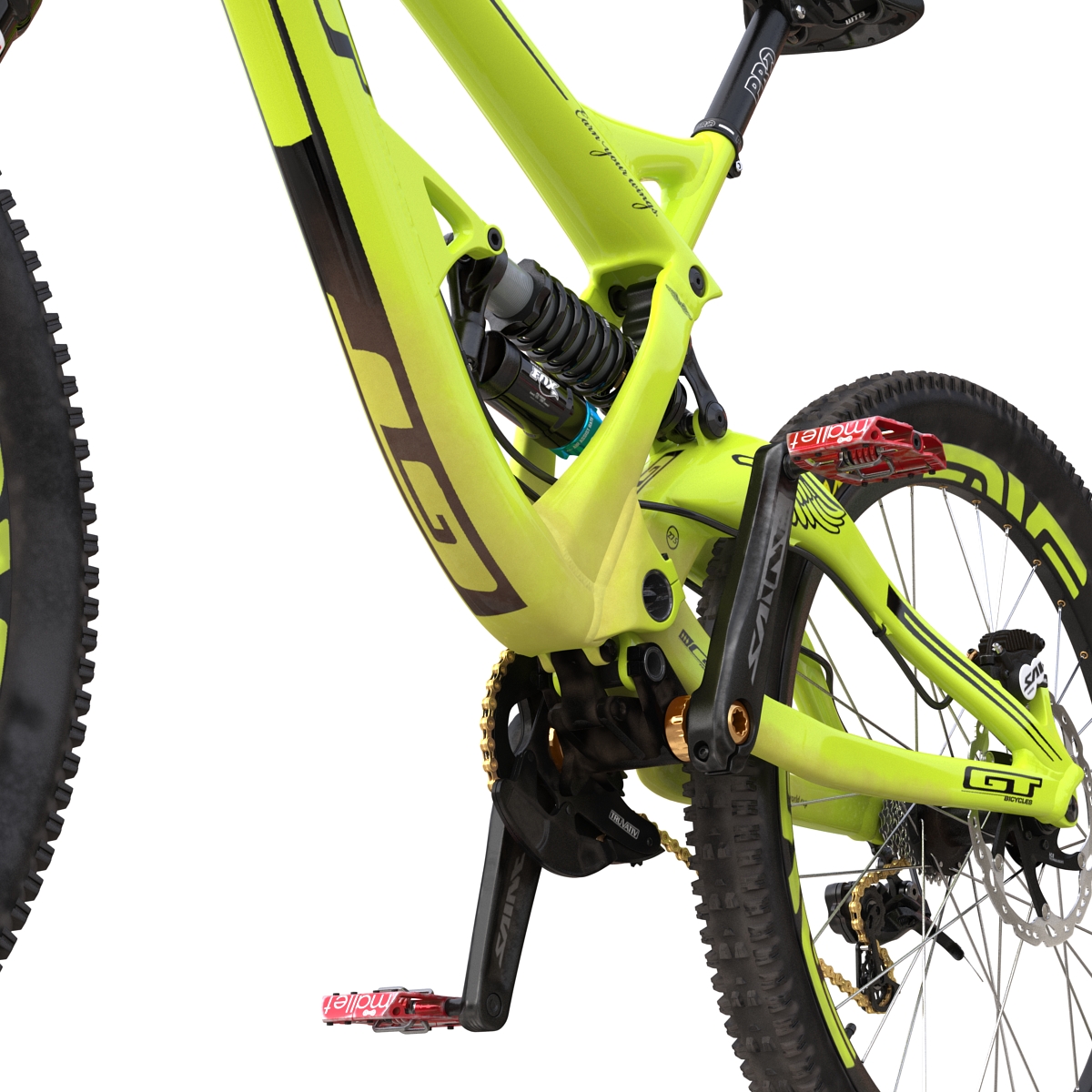 Mountain Bike GT Fury Green Rigged 3D model