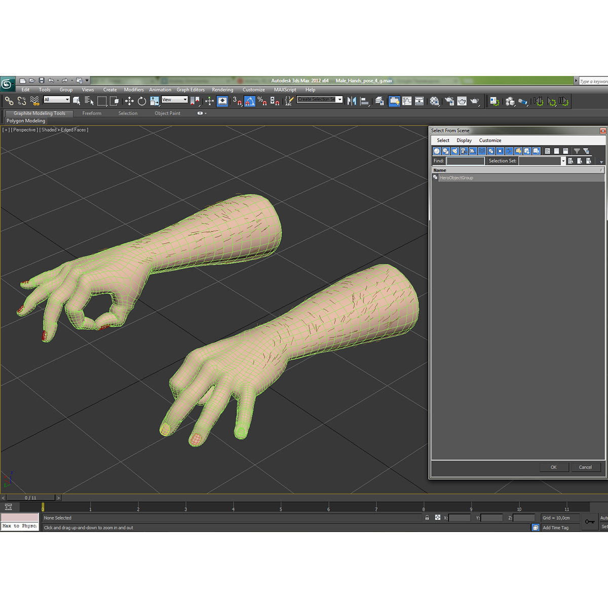 3D African Man Hands with Fur Pose 5 model