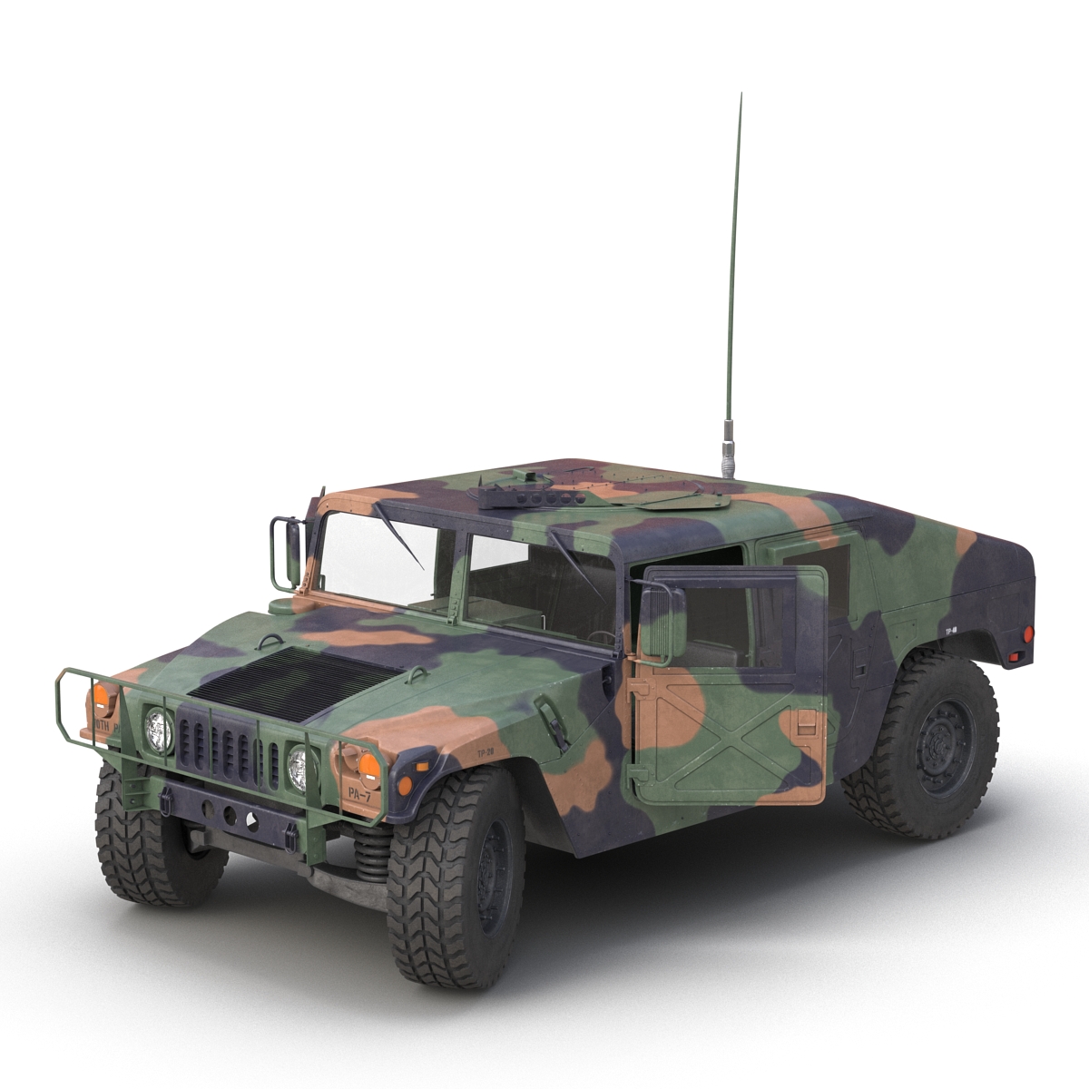 3D Humvee Camo Rigged model