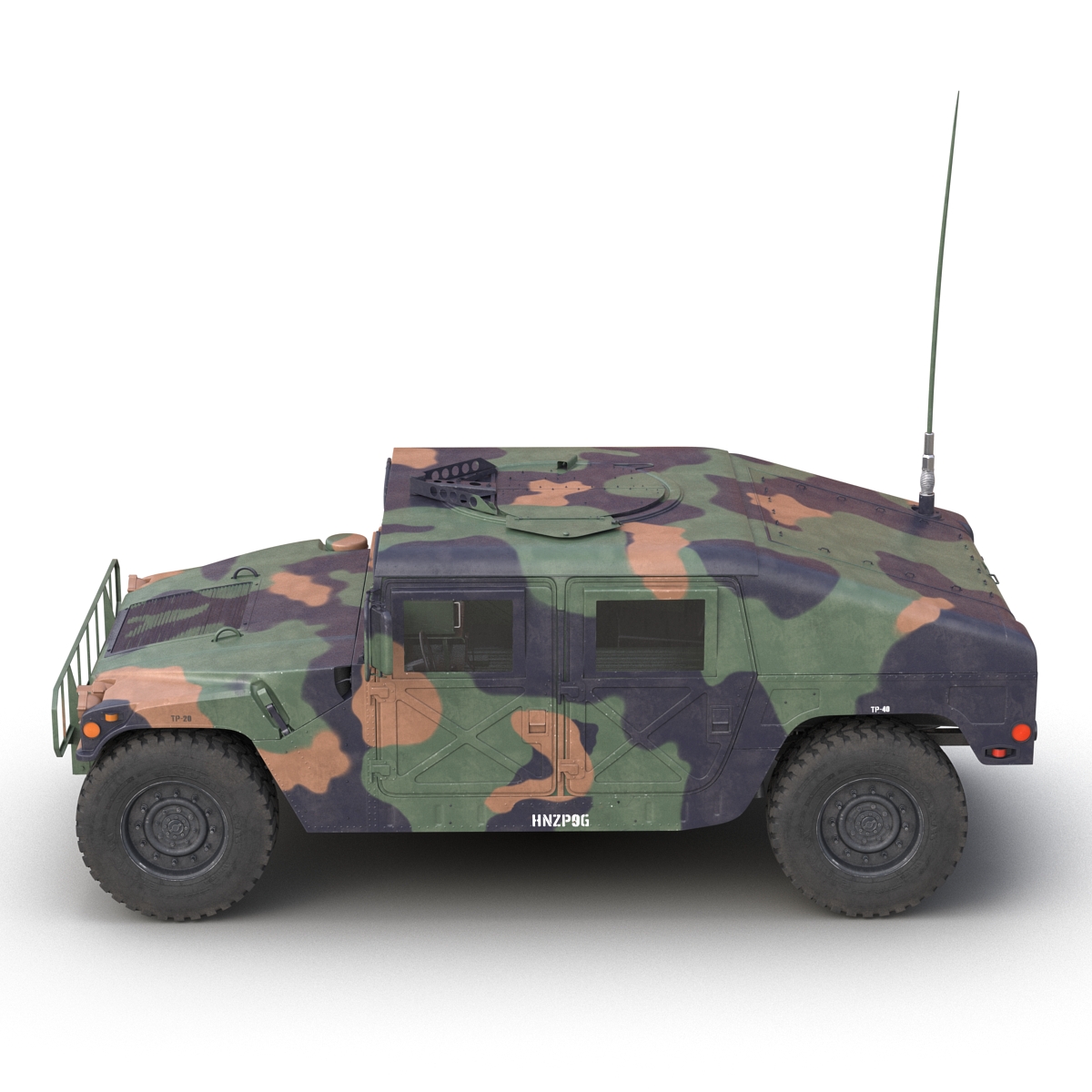 3D Humvee Camo Rigged model