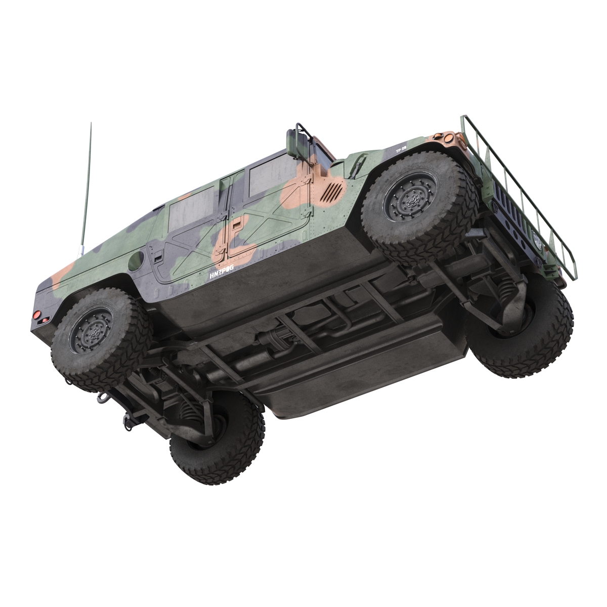 3D Humvee Camo Rigged model