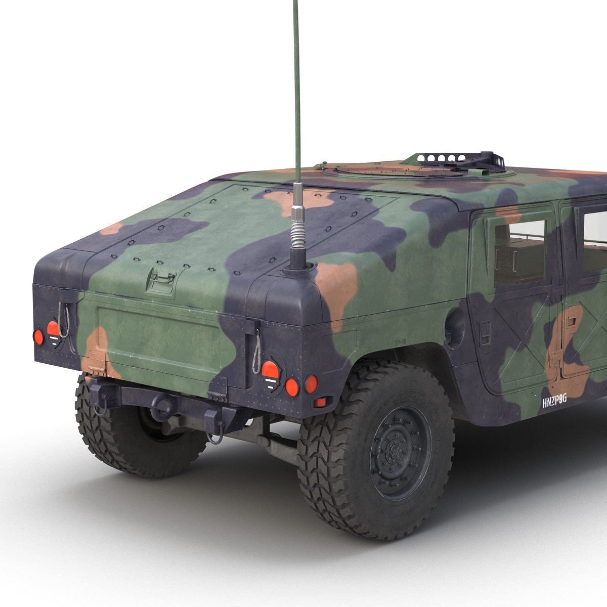 3D Humvee Camo Rigged model