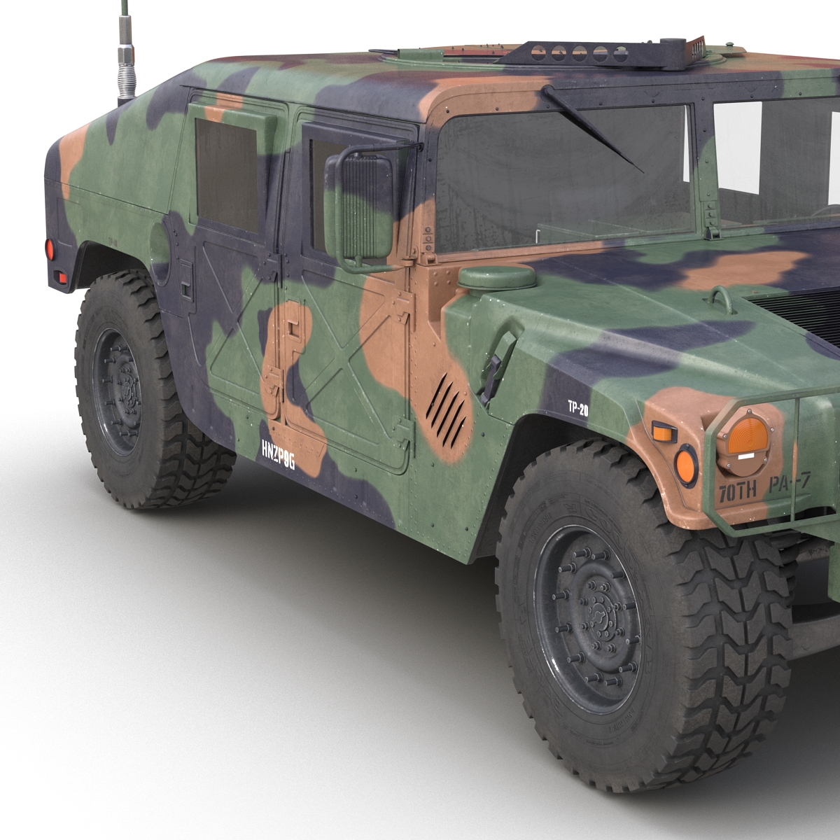 3D Humvee Camo Rigged model