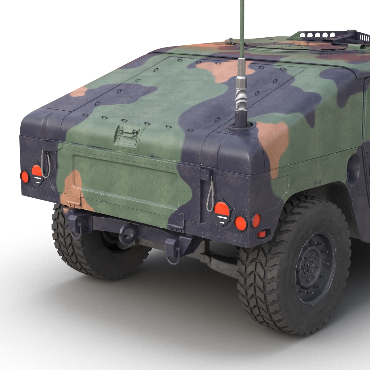 3D Humvee Camo Rigged model