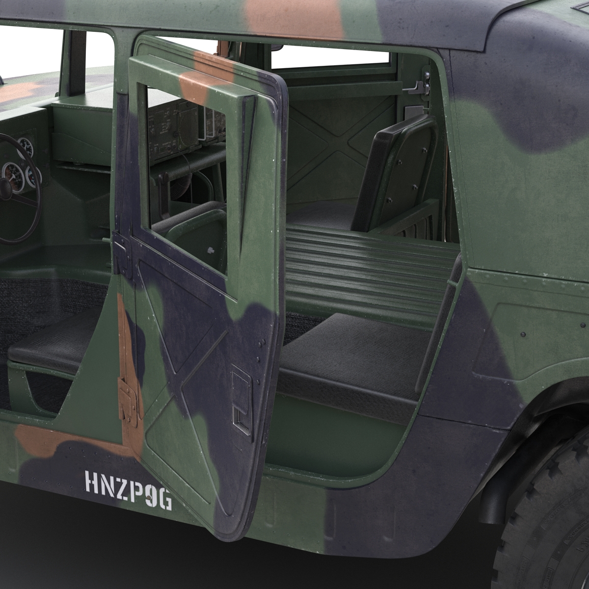 3D Humvee Camo Rigged model