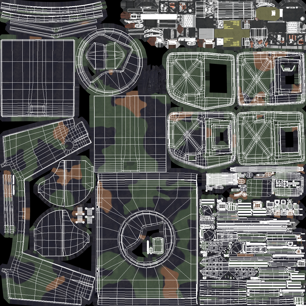 3D Humvee Camo Rigged model