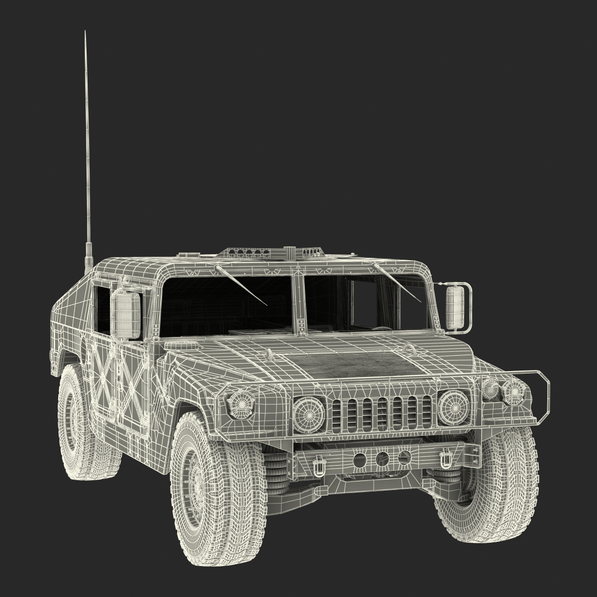 3D Humvee Camo Rigged model