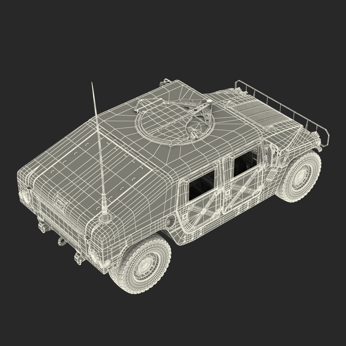 3D Humvee Camo Rigged model