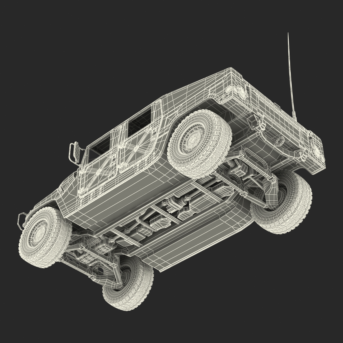 3D Humvee Camo Rigged model