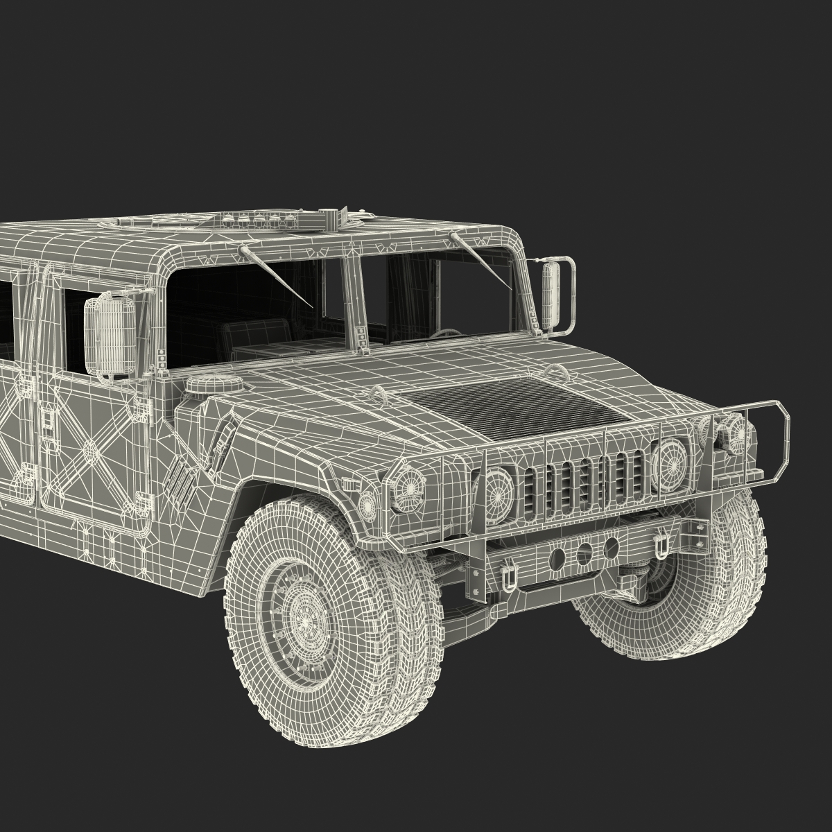 3D Humvee Camo Rigged model