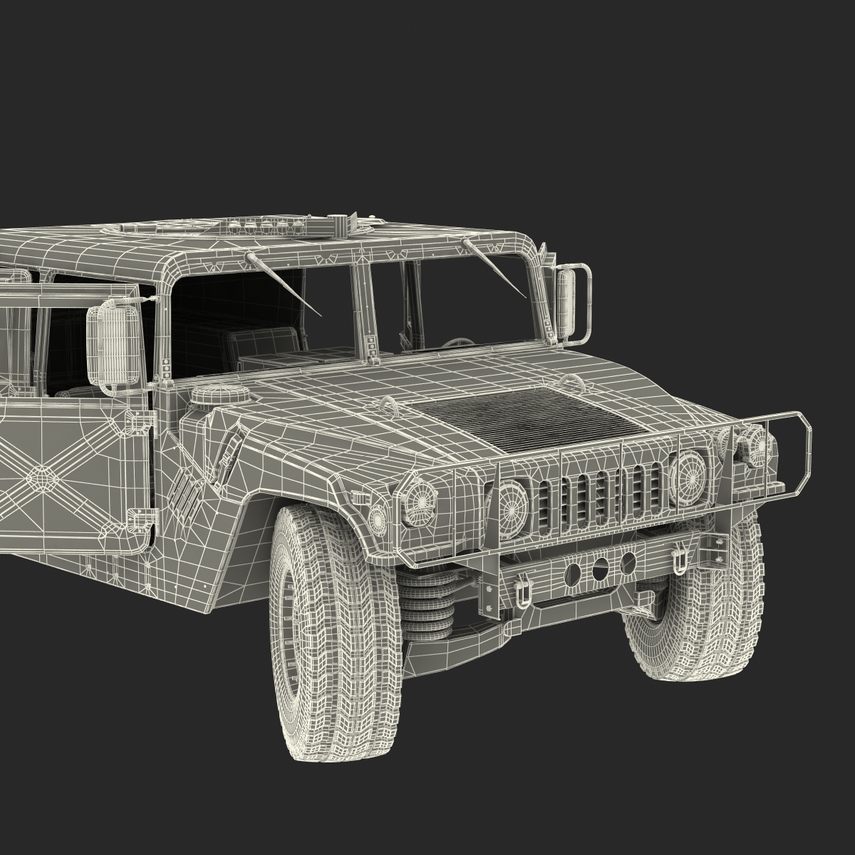 3D Humvee Camo Rigged model