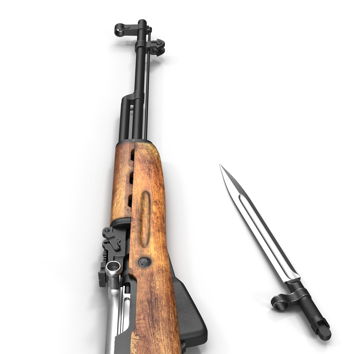 3D Soviet Semi Automatic Carbine SKS 45