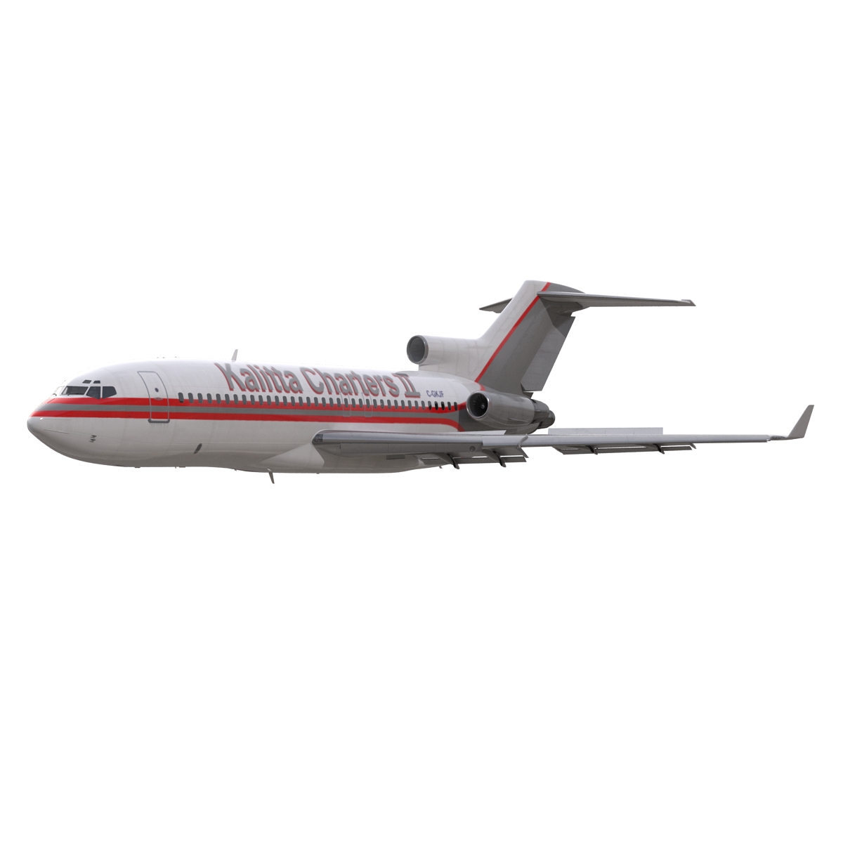 3D Boeing 727 100 Private Kalitta Air Rigged