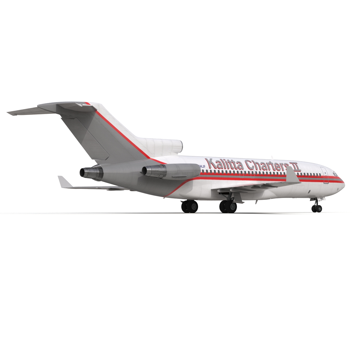 3D Boeing 727 100 Private Kalitta Air Rigged