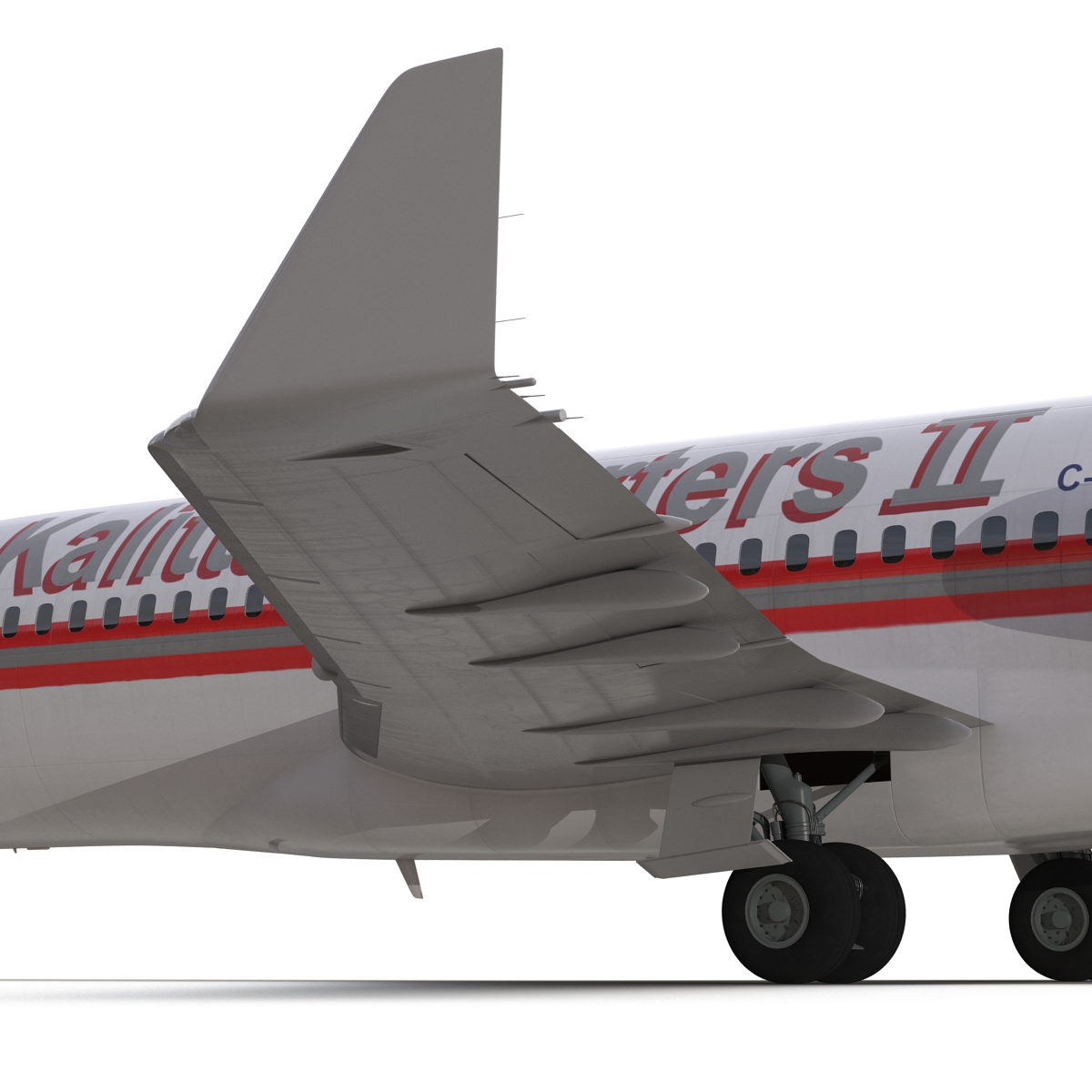 3D Boeing 727 100 Private Kalitta Air Rigged