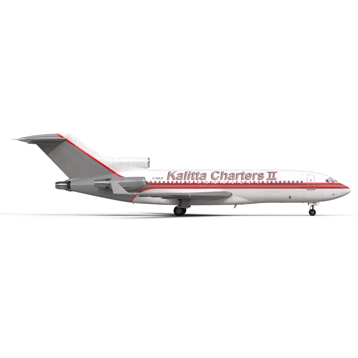 3D Boeing 727 100 Private Kalitta Air Rigged