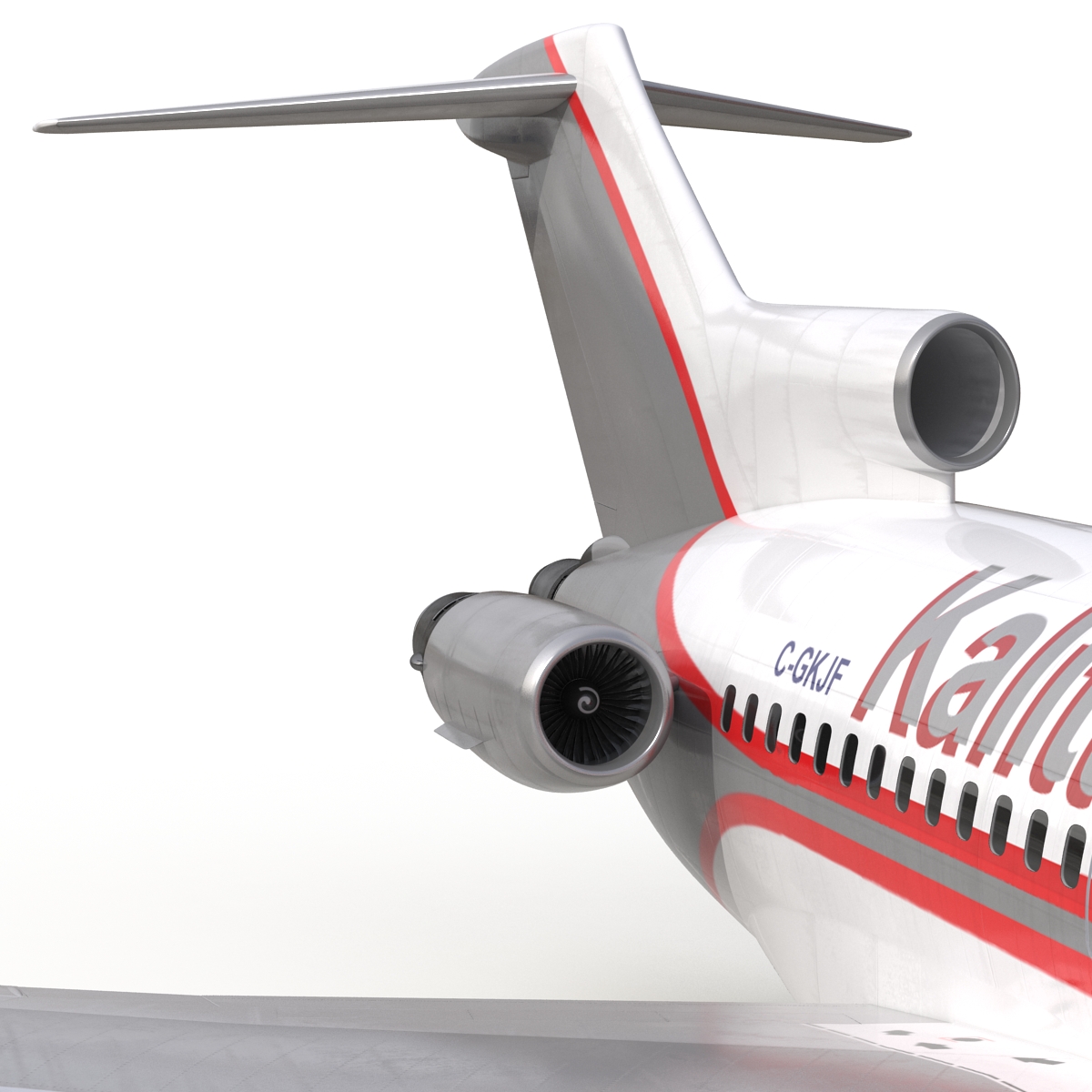 3D Boeing 727 100 Private Kalitta Air Rigged