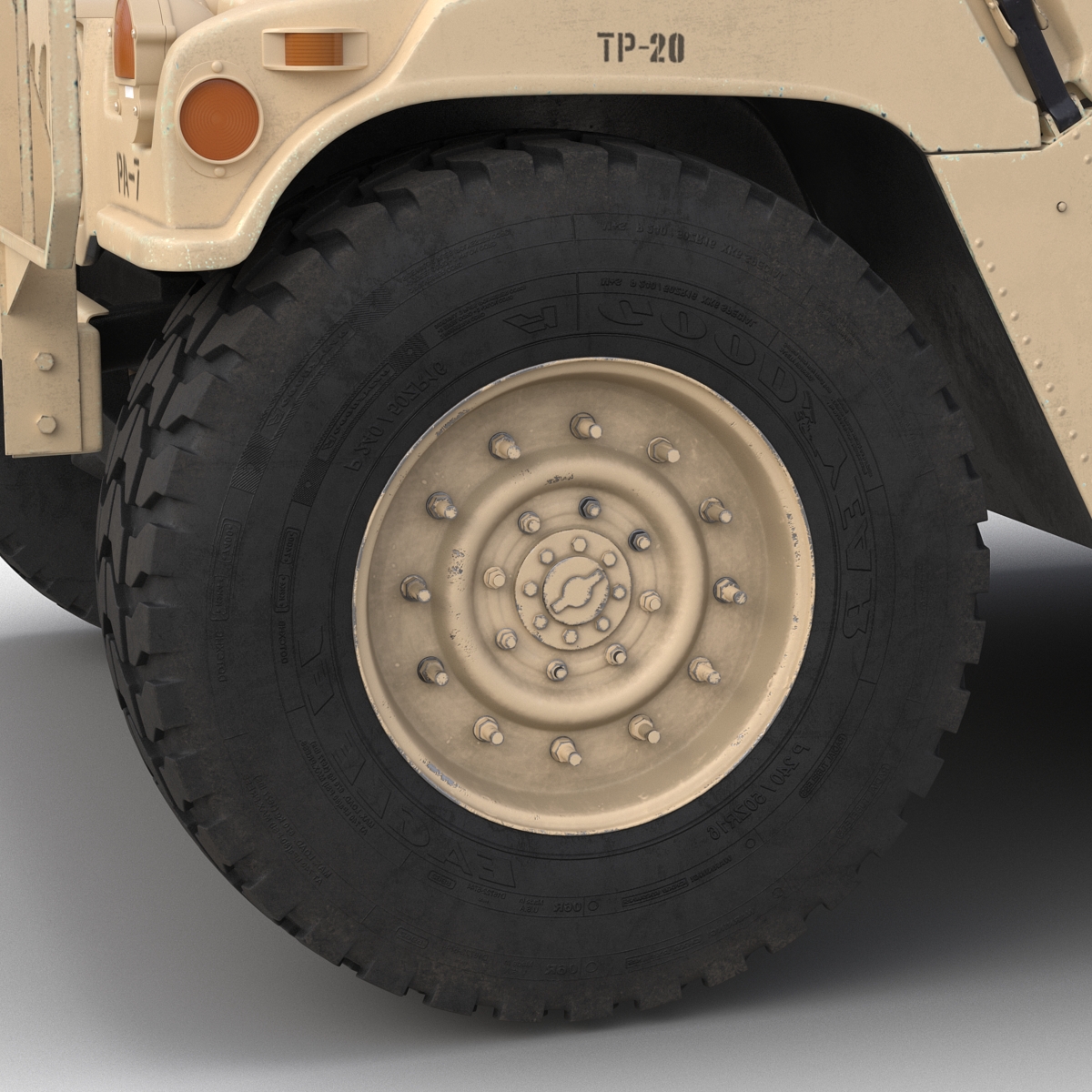 3D model Humvee Desert Rigged