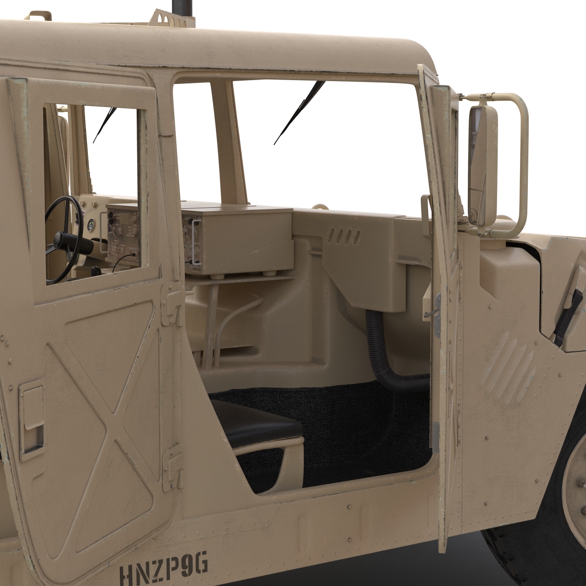 3D model Humvee Desert Rigged