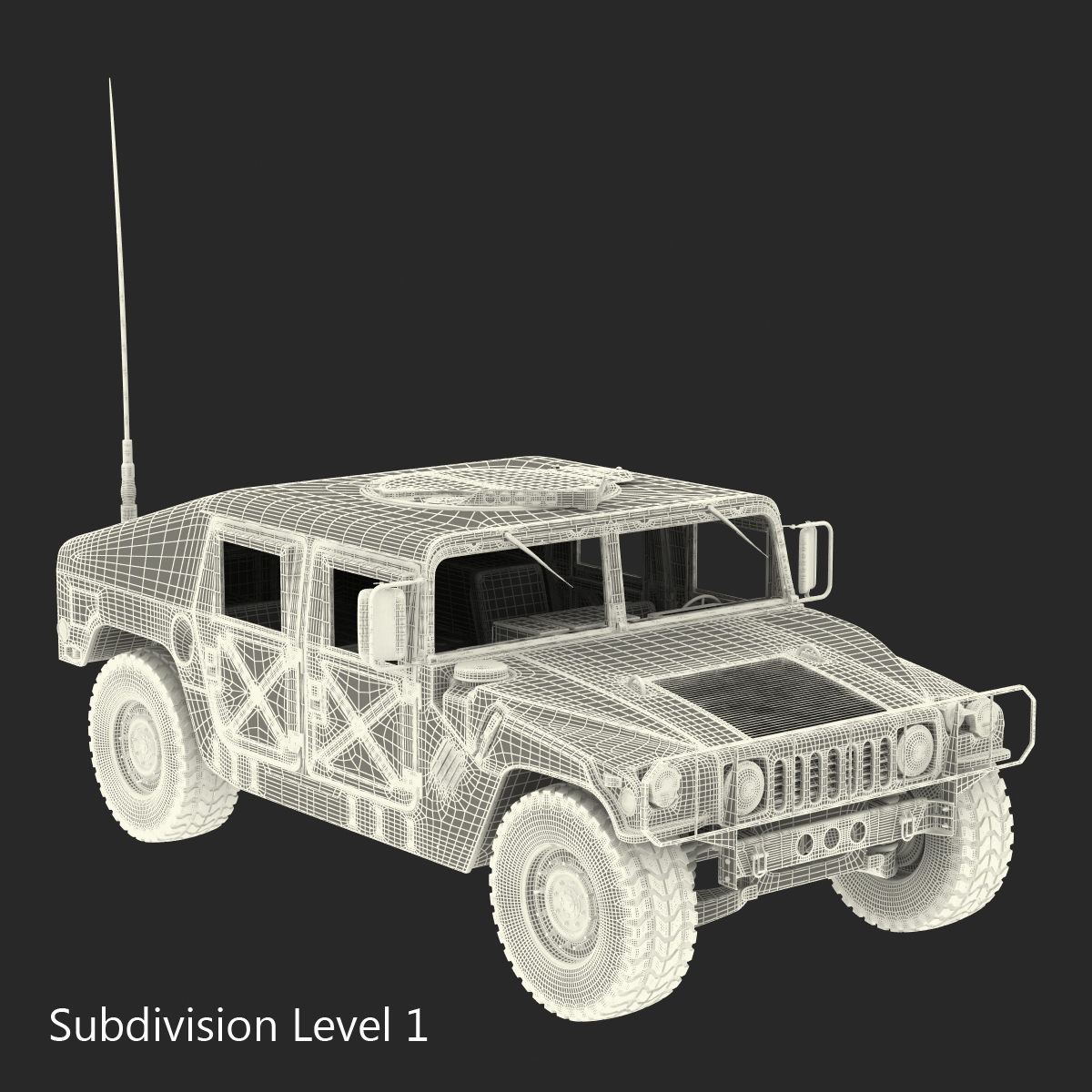 3D model Humvee Desert Rigged