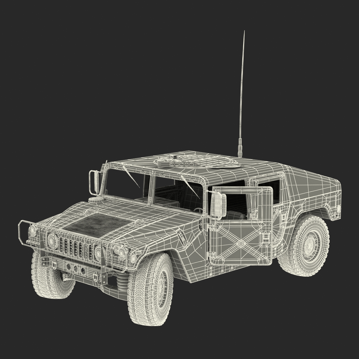 3D model Humvee Desert Rigged