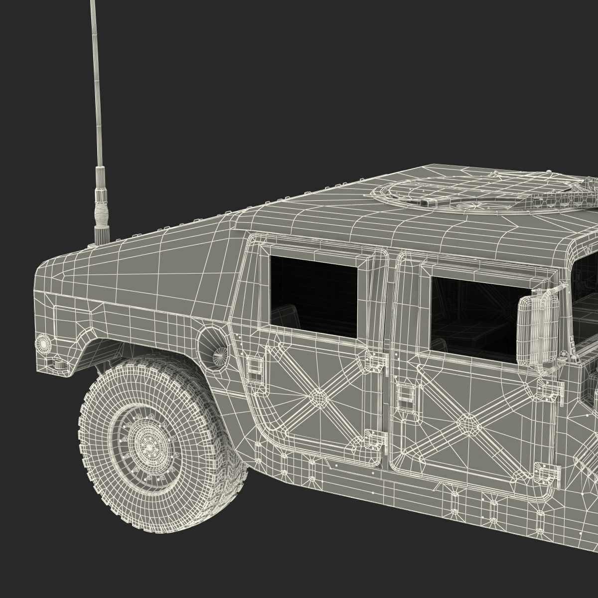 3D model Humvee Desert Rigged