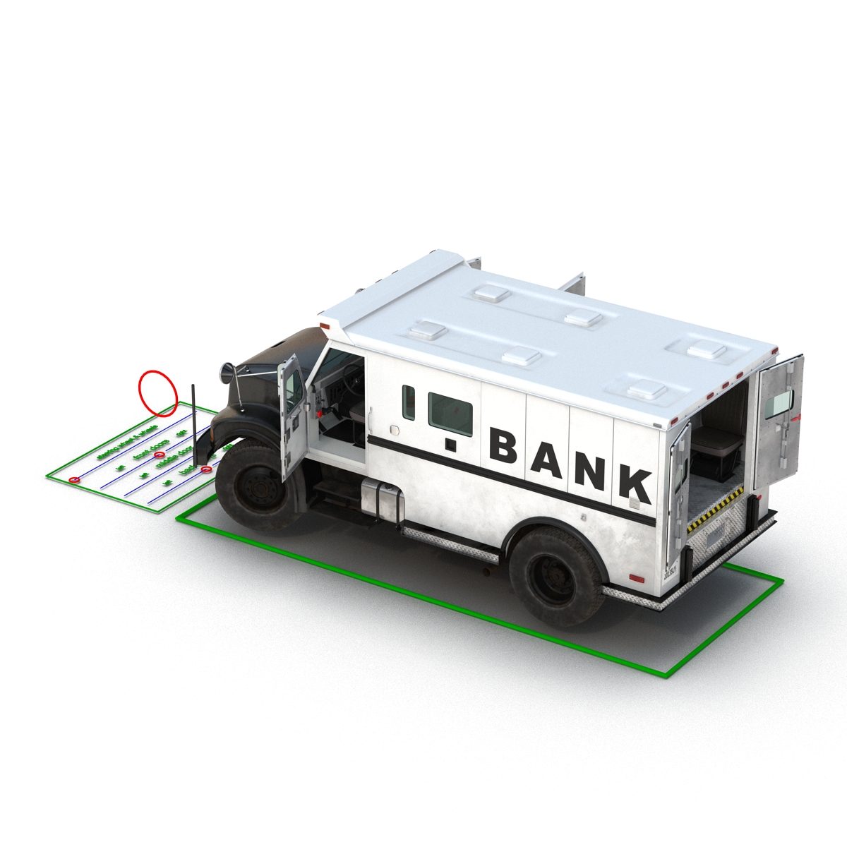 3D model Bank Armored Car 2 Rigged