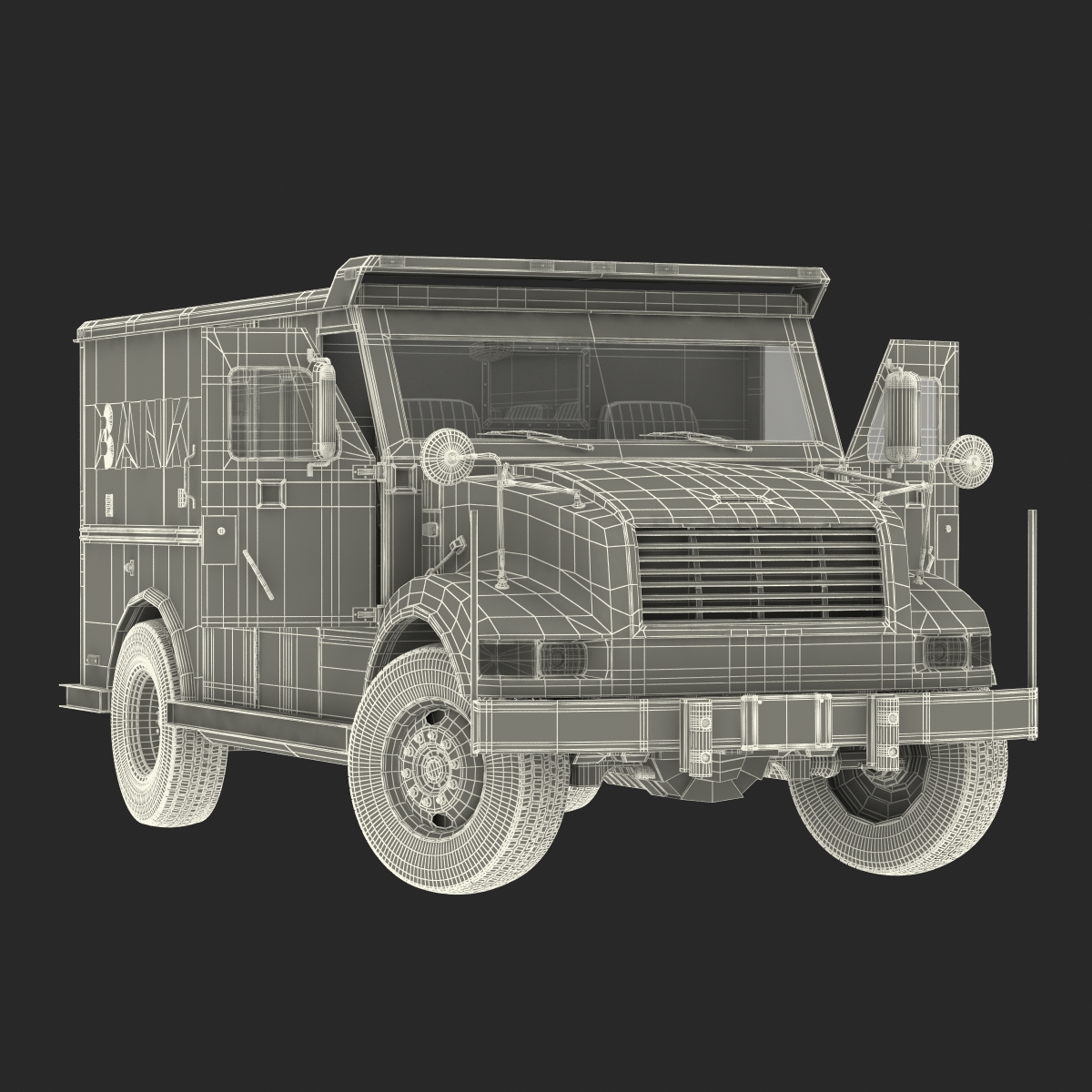 3D model Bank Armored Car 2 Rigged