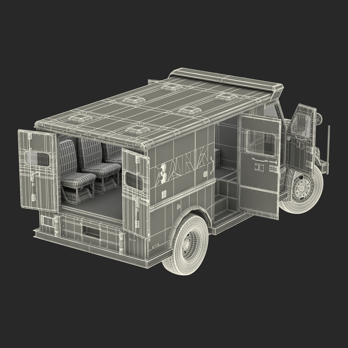 3D model Bank Armored Car 2 Rigged