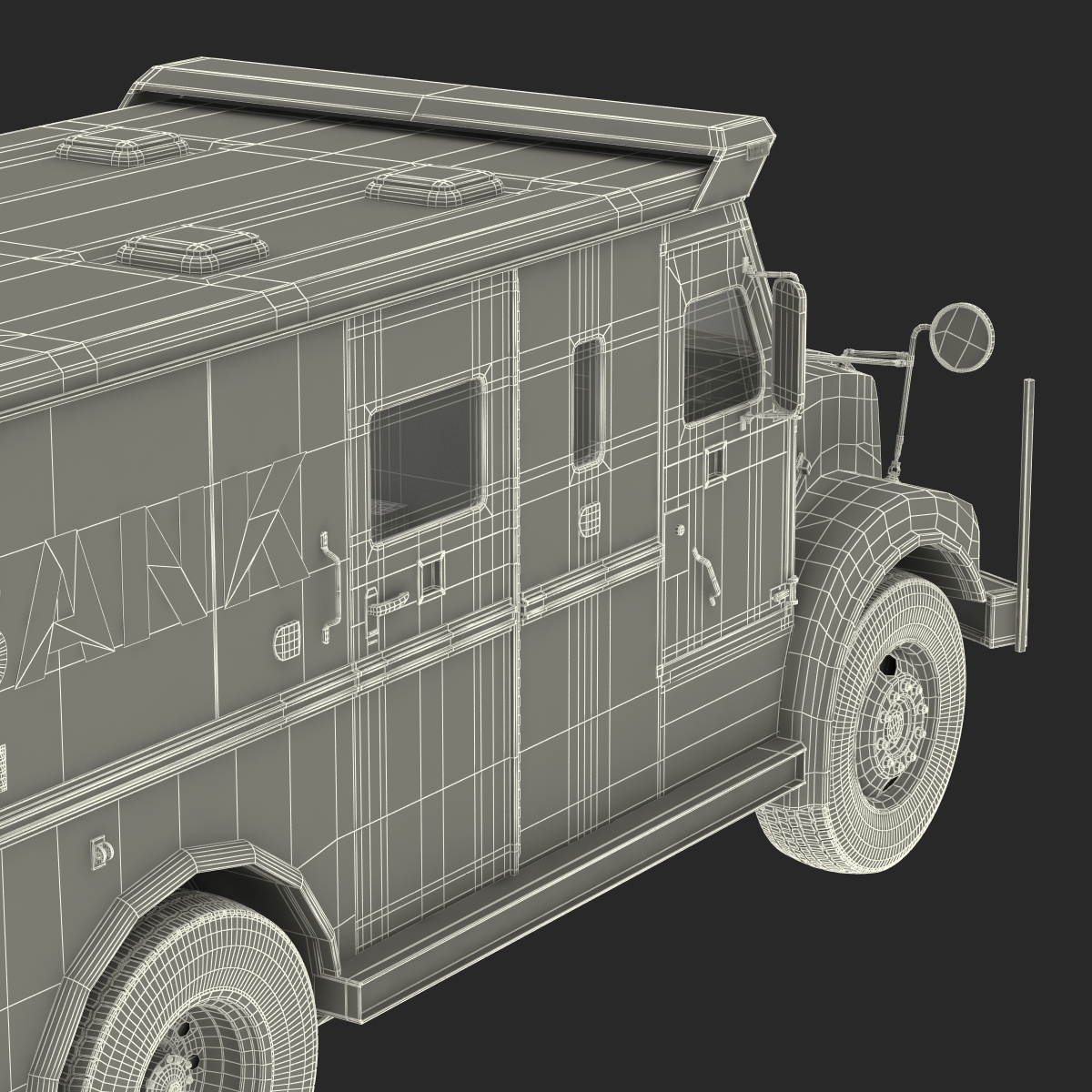 3D model Bank Armored Car 2 Rigged