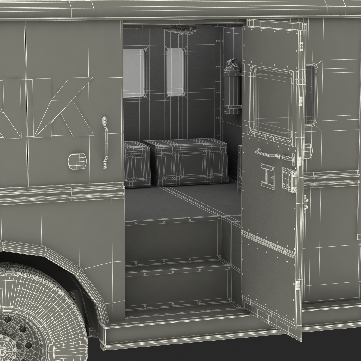 3D model Bank Armored Car 2 Rigged