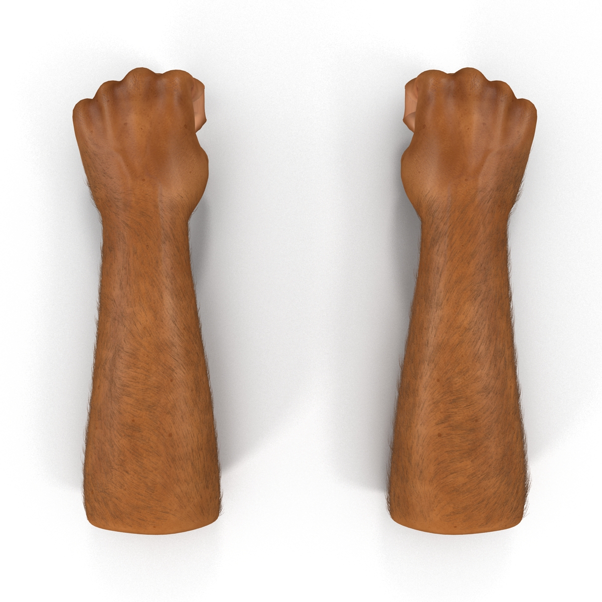 3D model African Man Hands 2 with Fur Pose 2