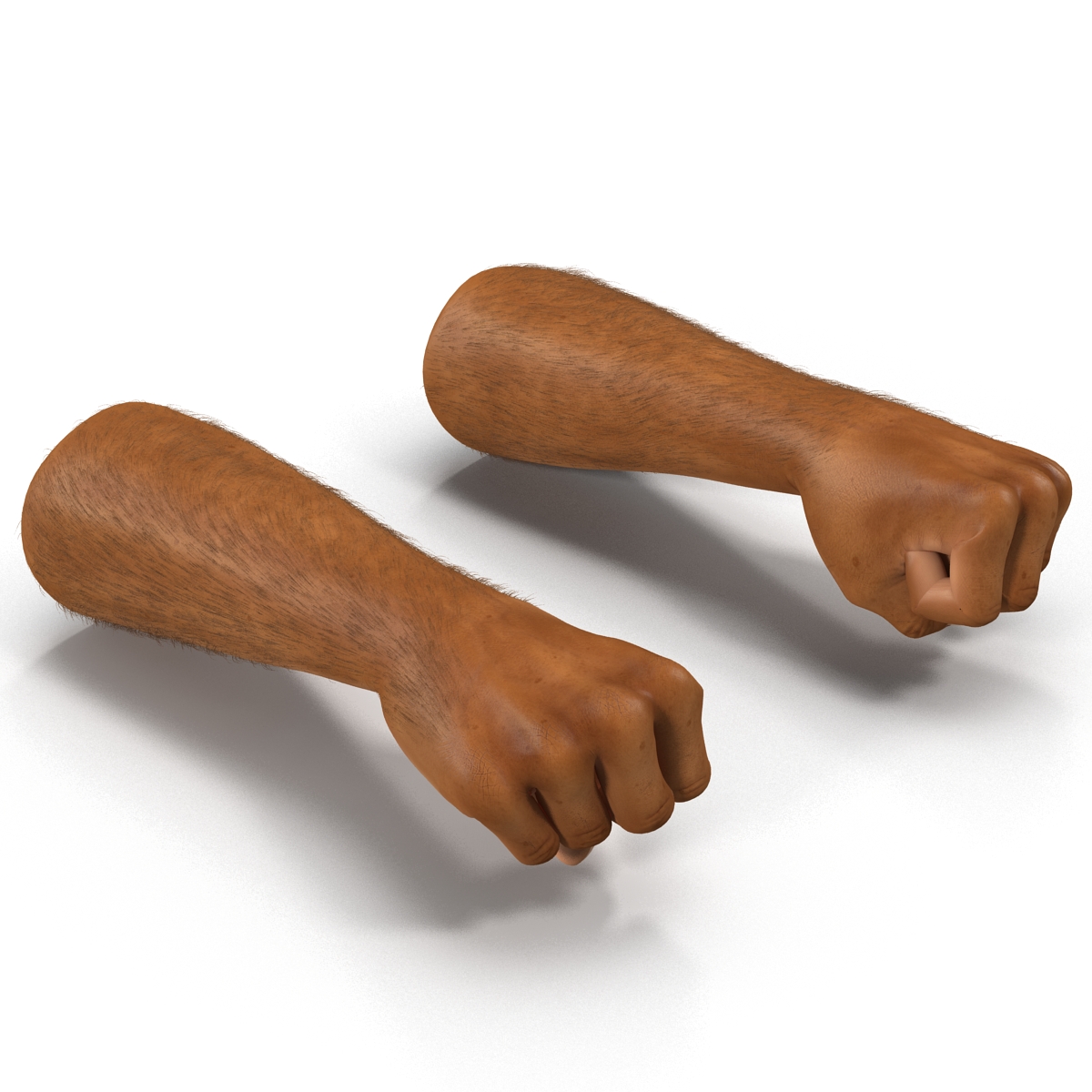 3D model African Man Hands 2 with Fur Pose 2