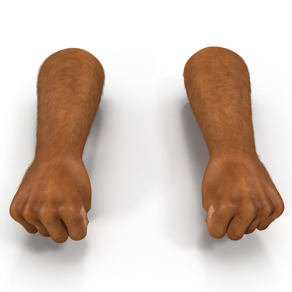 3D model African Man Hands 2 with Fur Pose 2