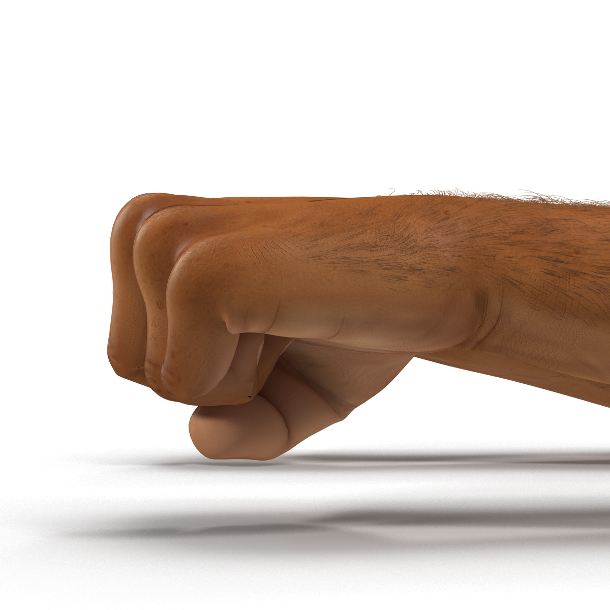 3D model African Man Hands 2 with Fur Pose 2