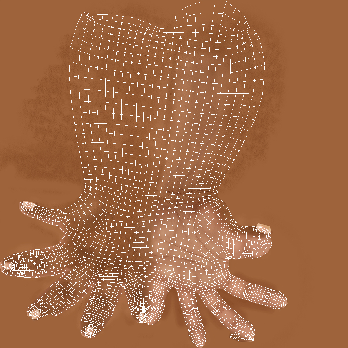 3D model African Man Hands 2 with Fur Pose 2