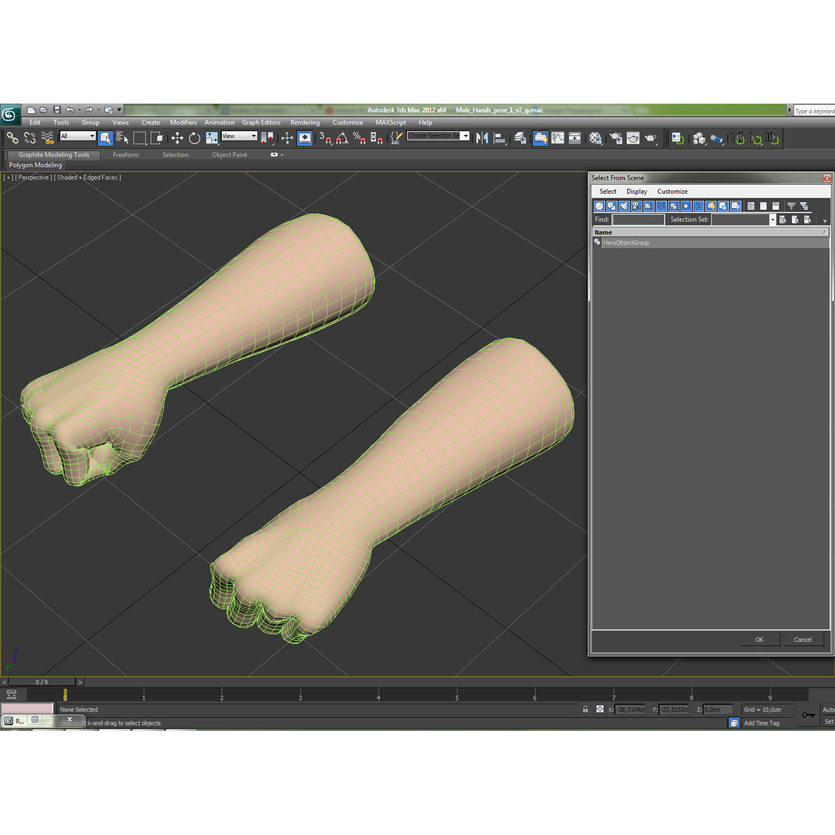 3D model African Man Hands 2 with Fur Pose 2