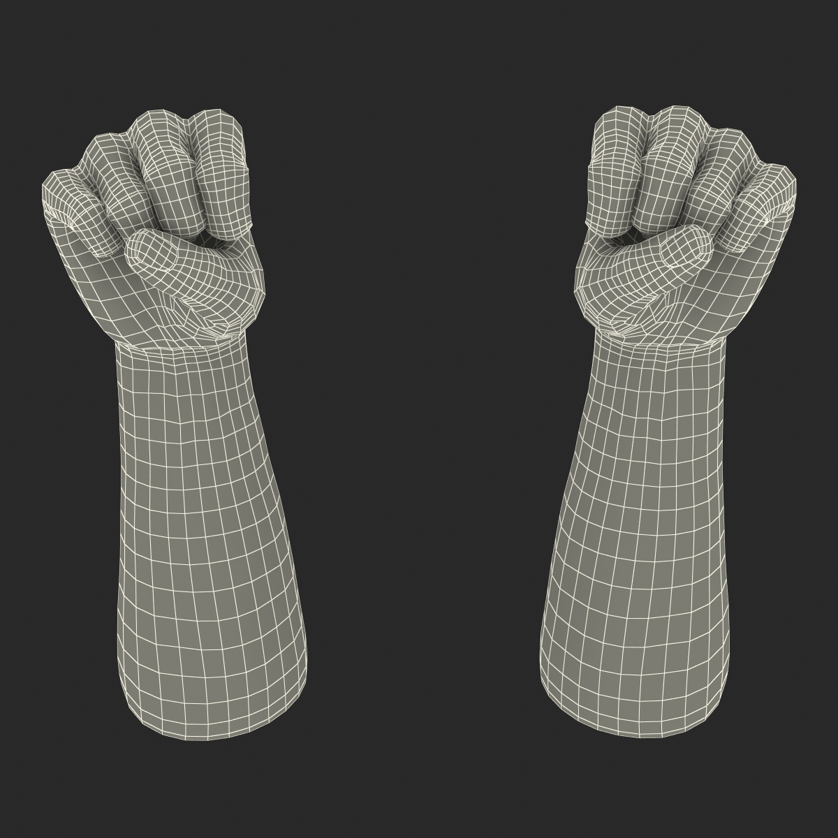 3D model African Man Hands 2 with Fur Pose 2