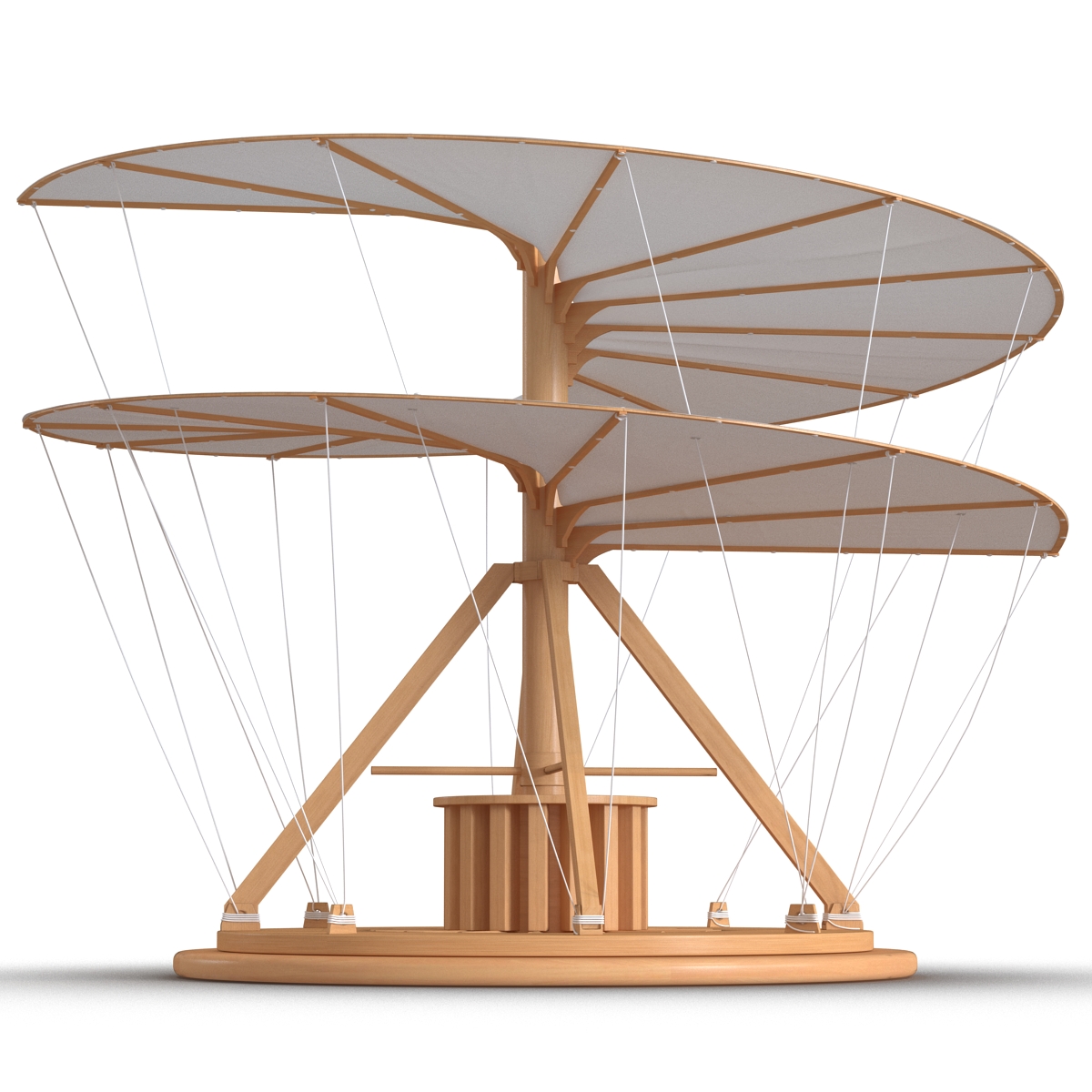 Leonardo da Vinci Aerial Screw Rigged 3D