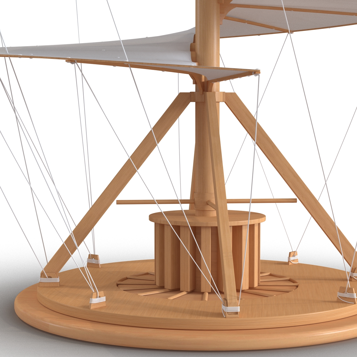 Leonardo da Vinci Aerial Screw Rigged 3D