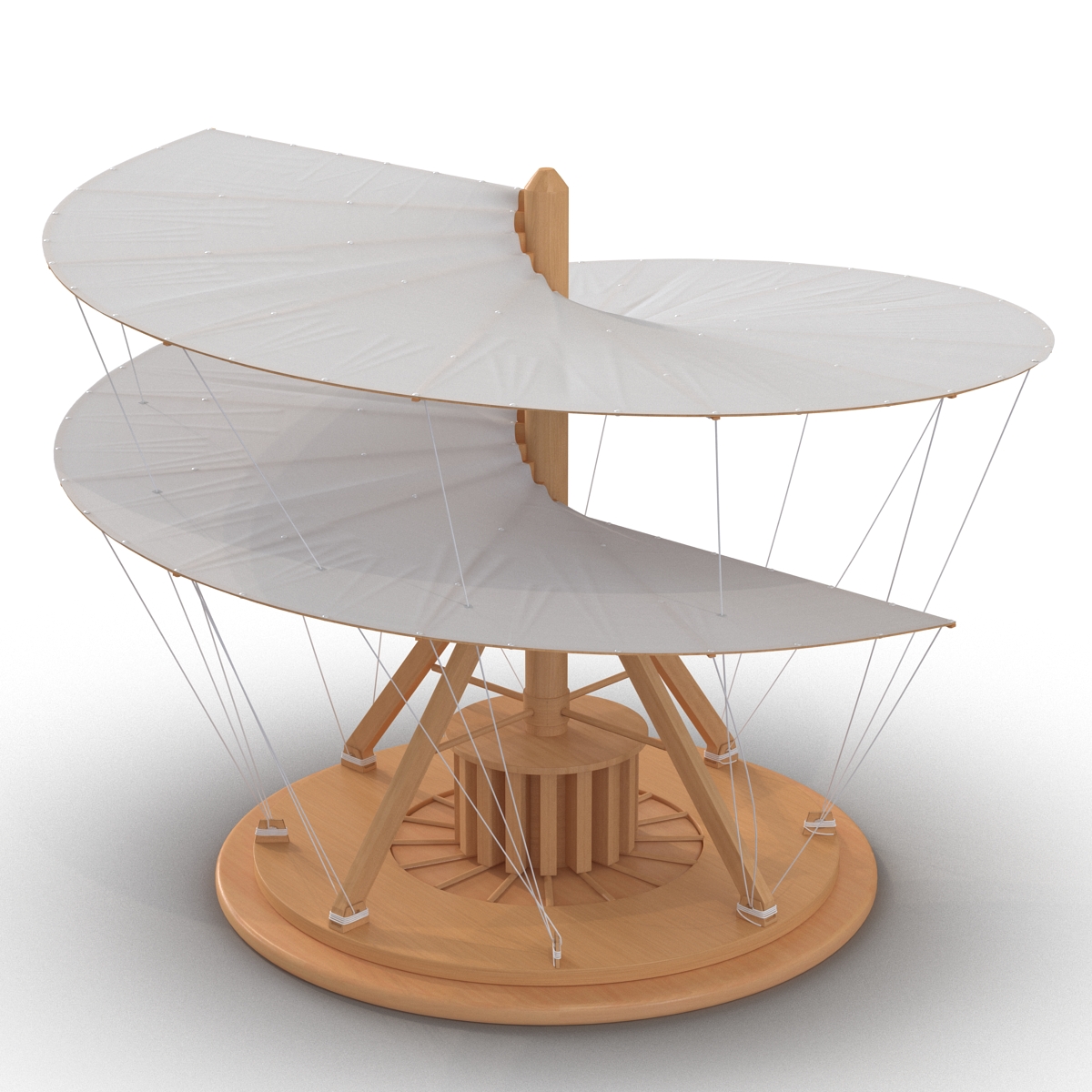 Leonardo da Vinci Aerial Screw Rigged 3D