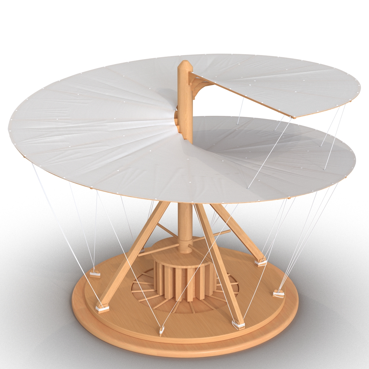 Leonardo da Vinci Aerial Screw Rigged 3D